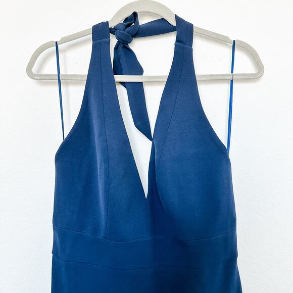 NWT Dress The Population Camden Halter Maxi Dress Navy Size M Formal Old Money‎ - Picture 4 of 12